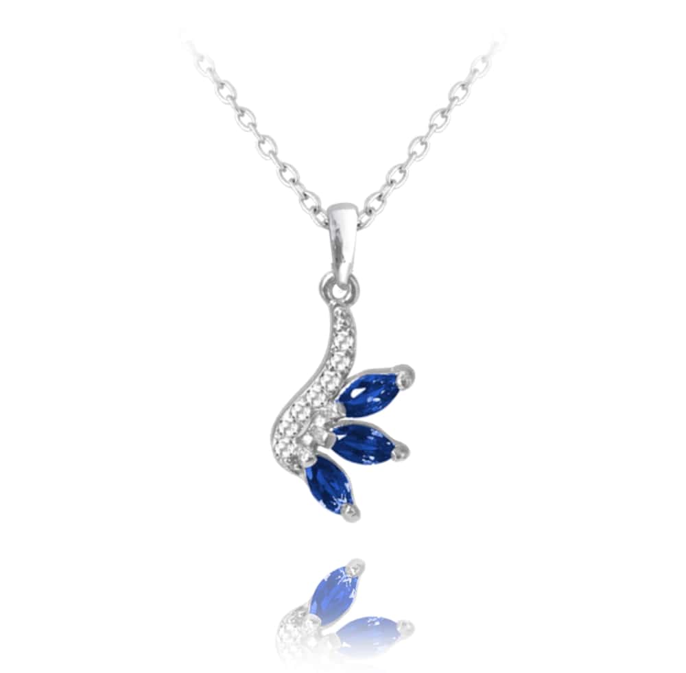 Luxusný rozkvitnutý strieborný náhrdelník Minet - Flowers s modrými zirkónmi 