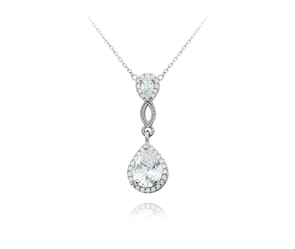Luxusný strieborný náhrdelník Minet s veľkými zirkónmi 