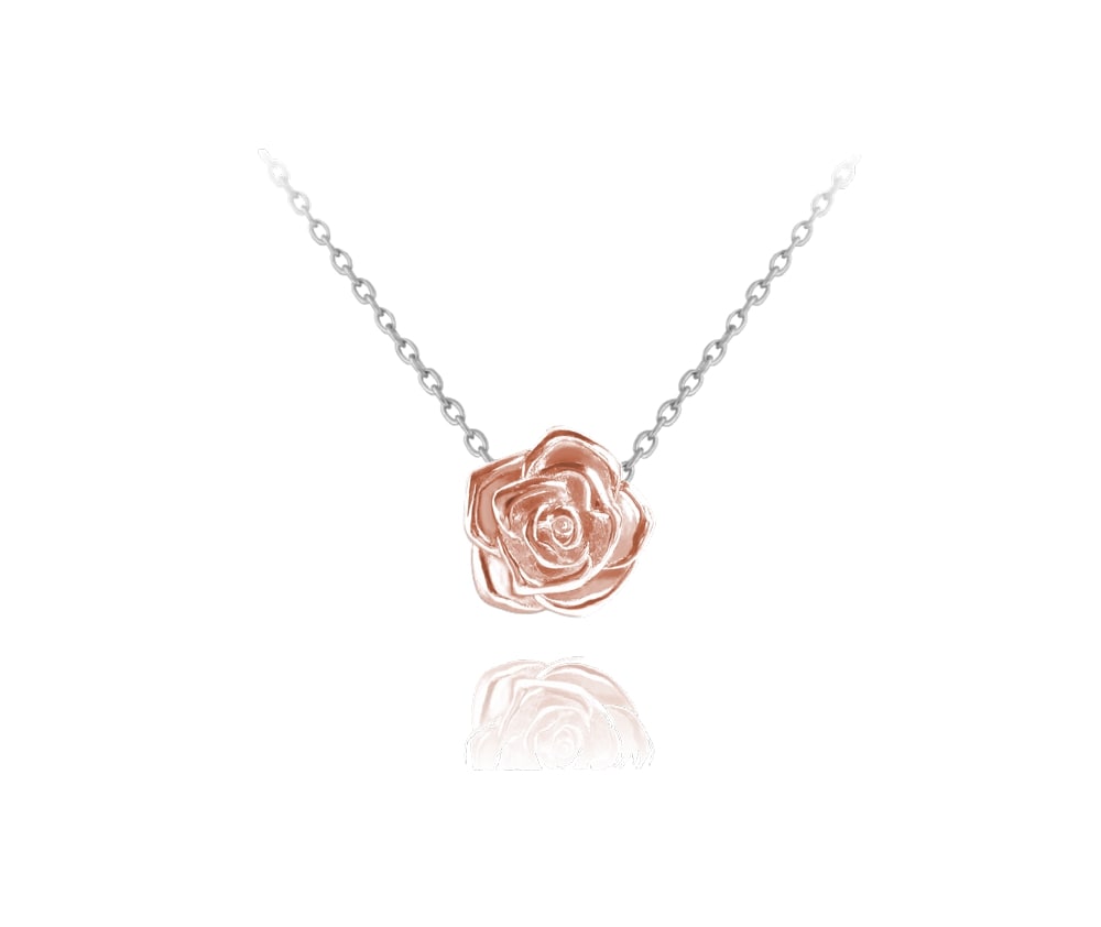 Rose gold strieborný náhrdelník Minet Ružička 