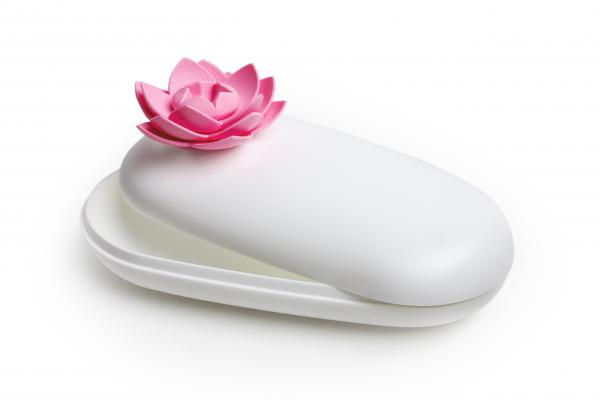 E-shop Multifunkčné púzdro Qualy Lotus Pebble Box, biele-ružové
