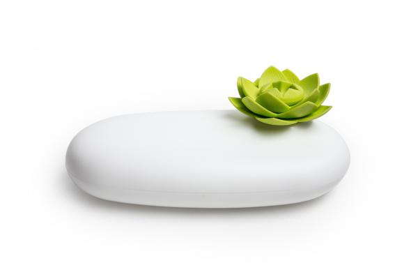 E-shop Multifunkčné púzdro Qualy Lotus Pebble Box, biele-zelené