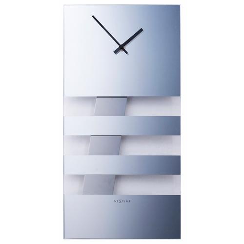 E-shop Bold Stripes zrkadlo kyvadlové nástenné hodiny Nextime 38x19cm