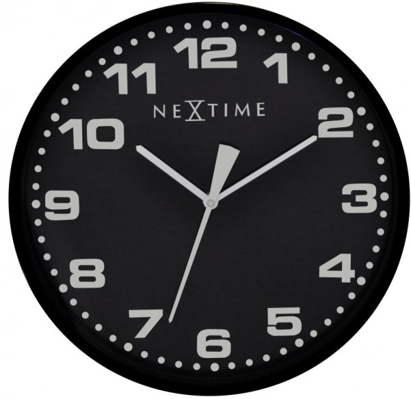 E-shop Nástenné hodiny 3053zw Nextime Dash Black 35cm