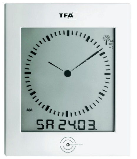 E-shop Nástenné hodiny DCF TW 200 x 265 mm, biela