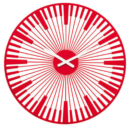 Nástenné hodiny Koziol Piano, transparent červená, 45cm 