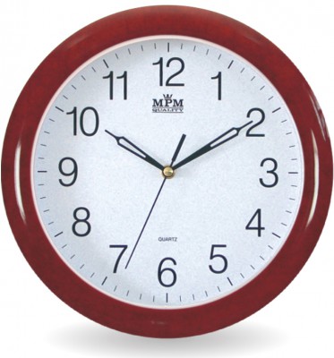 Nástenné hodiny MPM, 2455.55.SW - gaštan, 28cm 