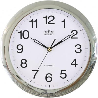 Nástenné hodiny MPM, 2455.70.SW - strieborná, 28cm 