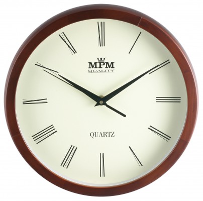 Nástenné hodiny MPM, 2471.52.W - hnedá tmavá, 27cm 