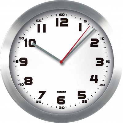 E-shop Nástenné hodiny MPM, 2482.7000 - strieborná/biela, 30cm