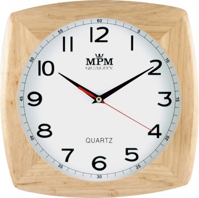 Nástenné hodiny MPM, 2533.51.W - hnedá svetlá, 29cm 