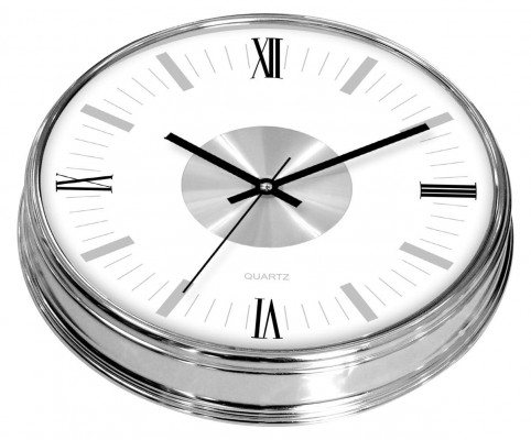 Nástenné hodiny MPM, 2974.7000 - strieborná/biela, 30cm 