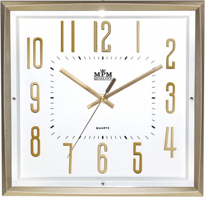 Nástenné hodiny MPM, 3172.8000 - zlatá/biela, 30cm 