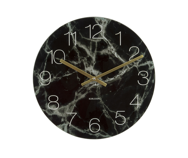 Nástenné hodiny KA5618BK, Karlsson Marble medium black, 40cm