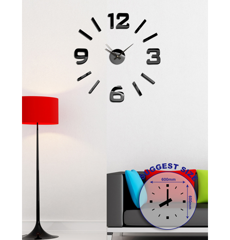 E-shop Nalepovacie nástenné hodiny, HM01B, 60cm