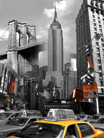 E-shop Obraz na plátne 40x50cm New York Dominanty čierno-biely