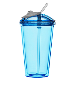 Pohár so slamkou SAGAFORM Fresh Smoothie Mug, 450ml, modrý 