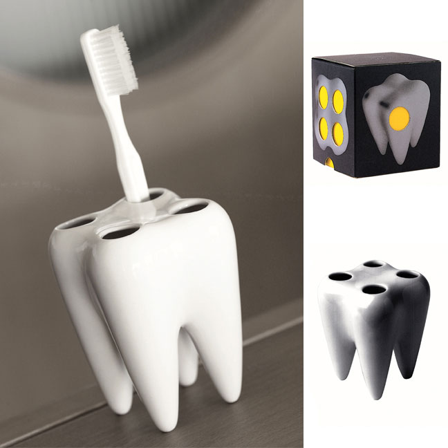 E-shop Porcelánový držiak zubných kefiek Tooth
