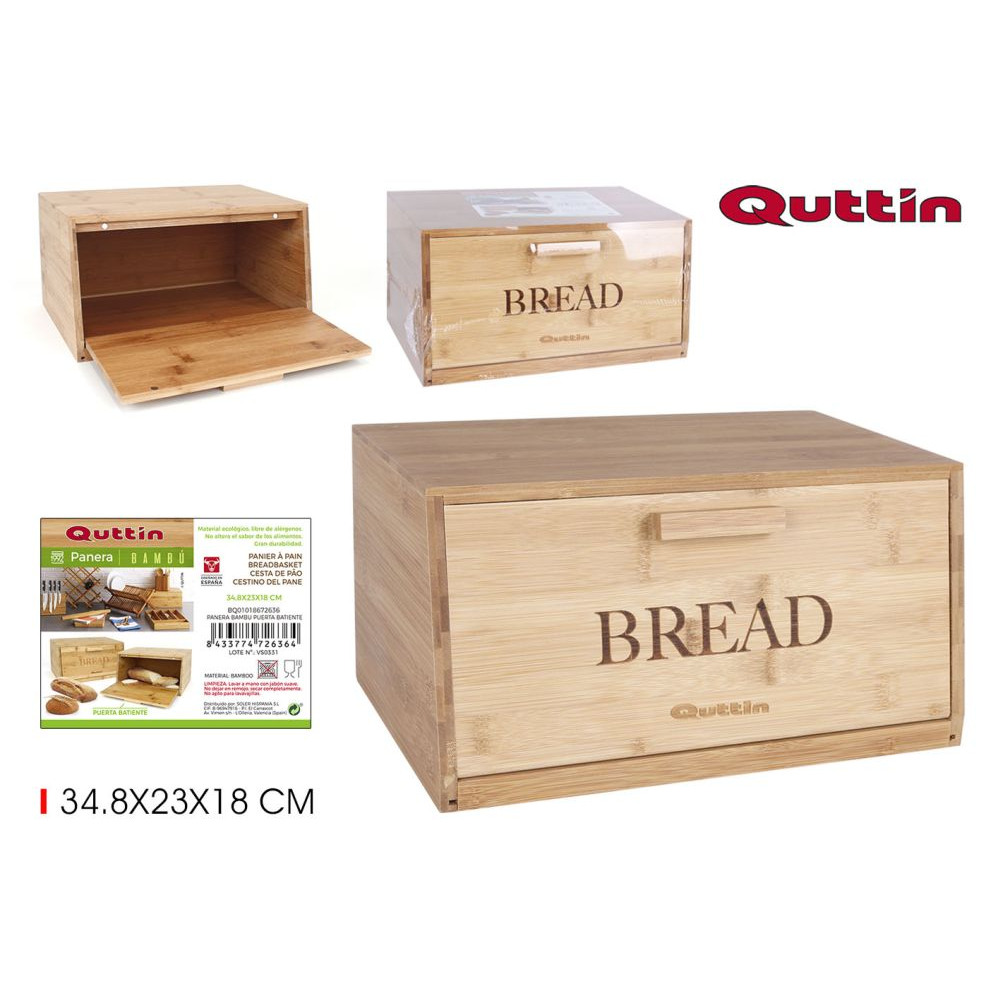 E-shop Bambusový chlebník Quttin 2636, 34,8 cm