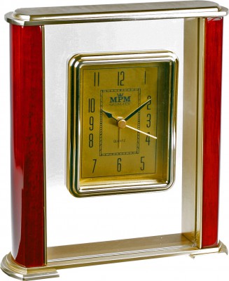Stolové hodiny MPM, 2837.55 - gaštan, 17cm 