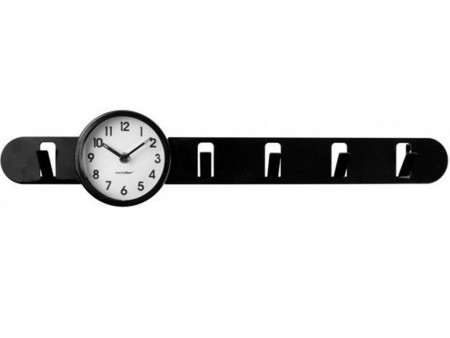 Vešiak s hodinami Balvi Clock In čierny 57cm