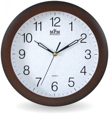 E-shop Nástenné hodiny MPM, 2455.52.SW - hnedá tmavá, 28cm