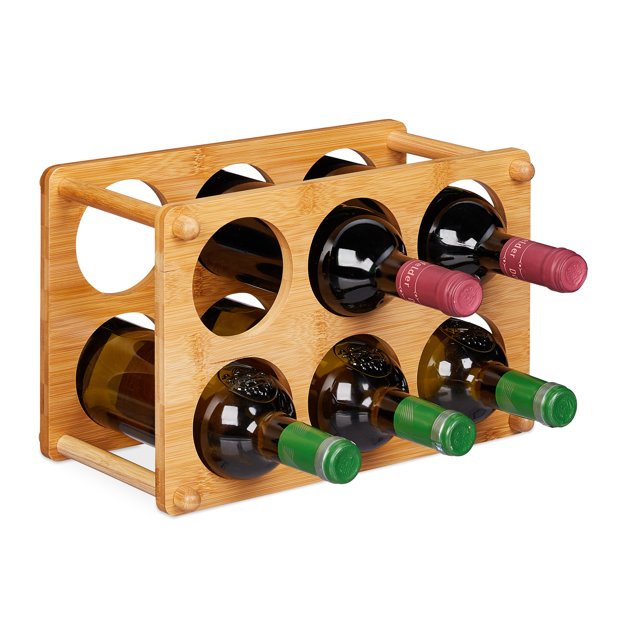 E-shop Bambusový stojan na víno na 6 fliaš, RD8815