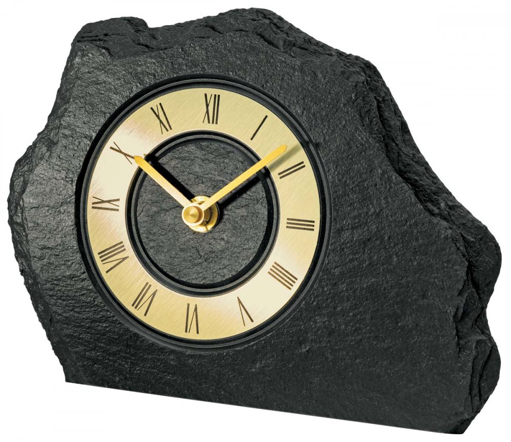 Stolové hodiny z bridlice AMS 1105, 20 cm 