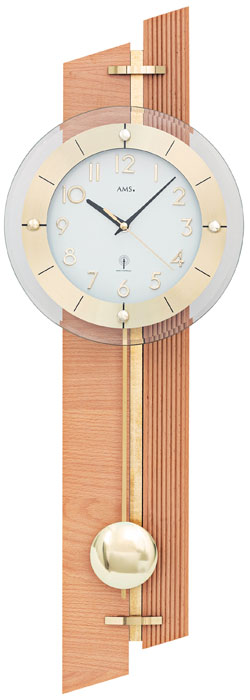 Dizajnové nástenné kyvadlové hodiny 5307 AMS DCF 71cm 