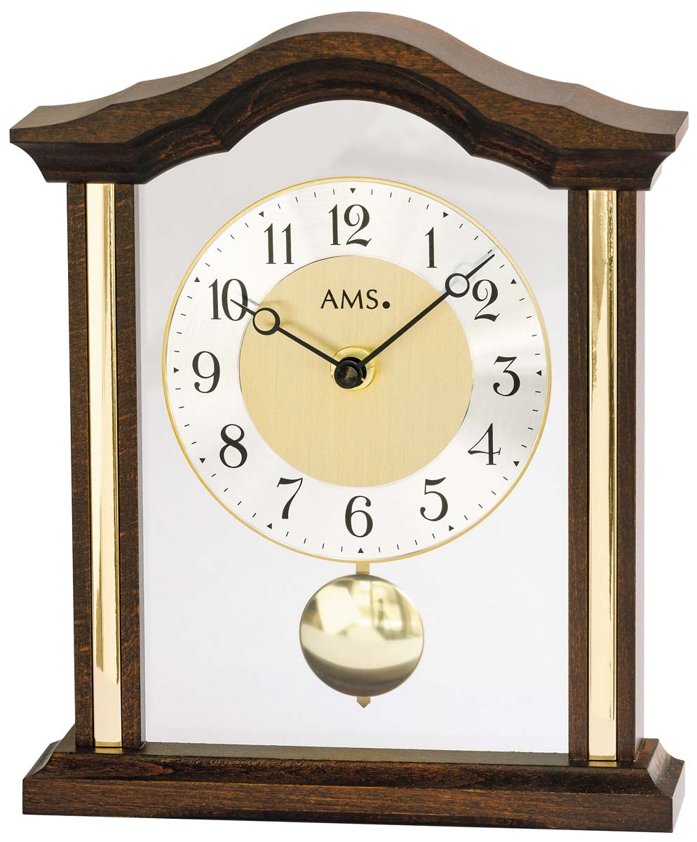 Luxusné drevené stolové hodiny 1174/1 AMS 23cm 