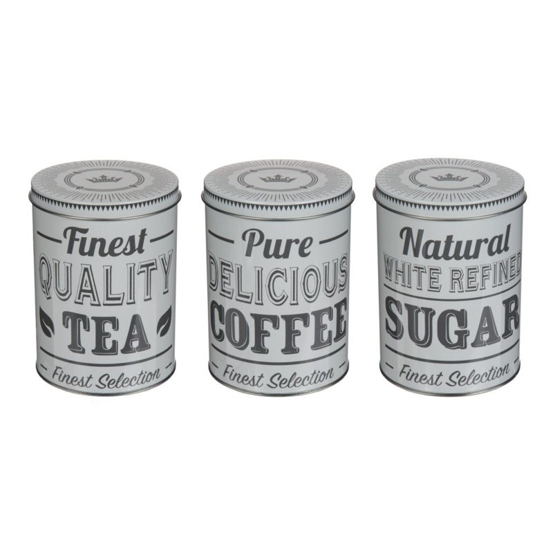 E-shop Kovová plechovka na kávu, čaj a cukor, 3ks