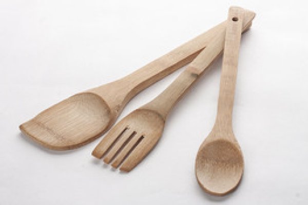 3-dielna sada kuchynského náčinia, Bambus Spoons 