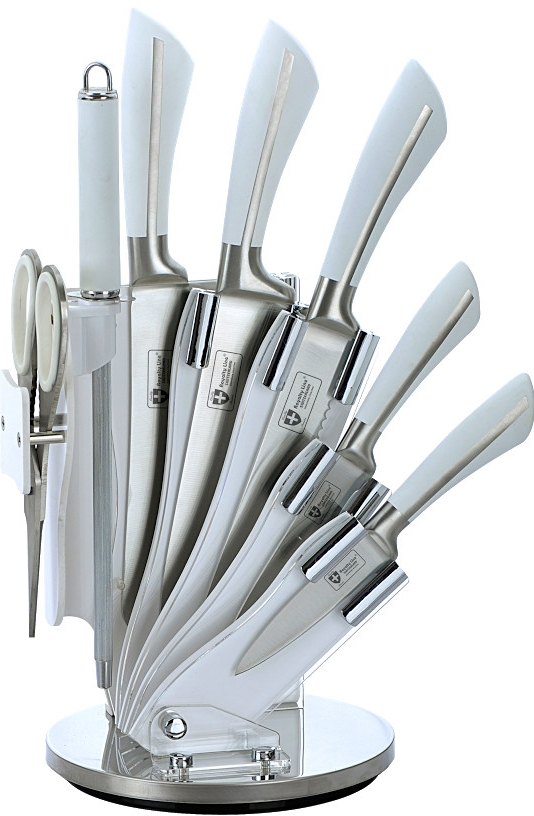 E-shop 8-dielna sada oceľových nožov, nožníc a ocieľky RL-KSS750