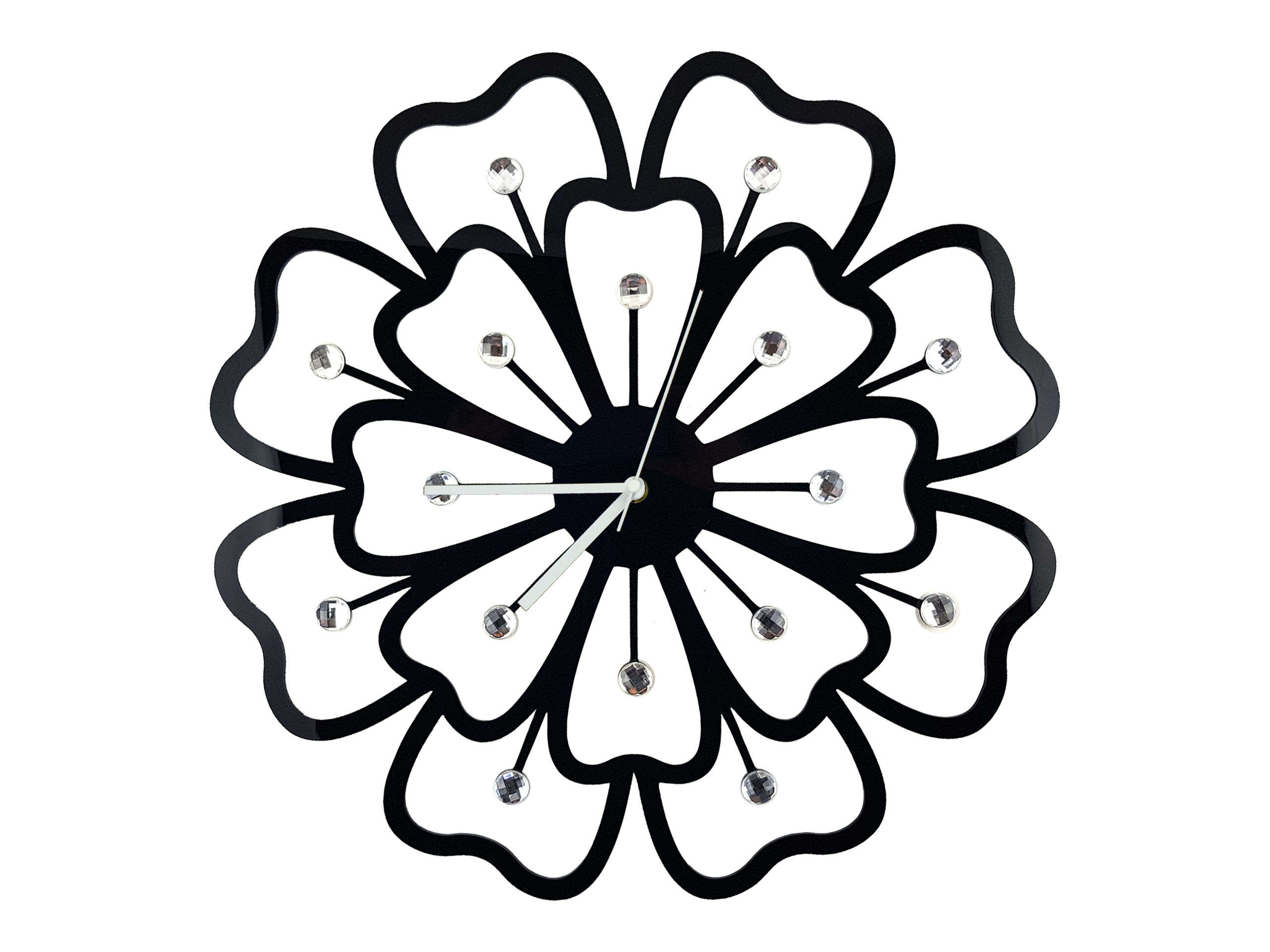 Nástenné hodiny Crystal Evevo, Black 49cm 