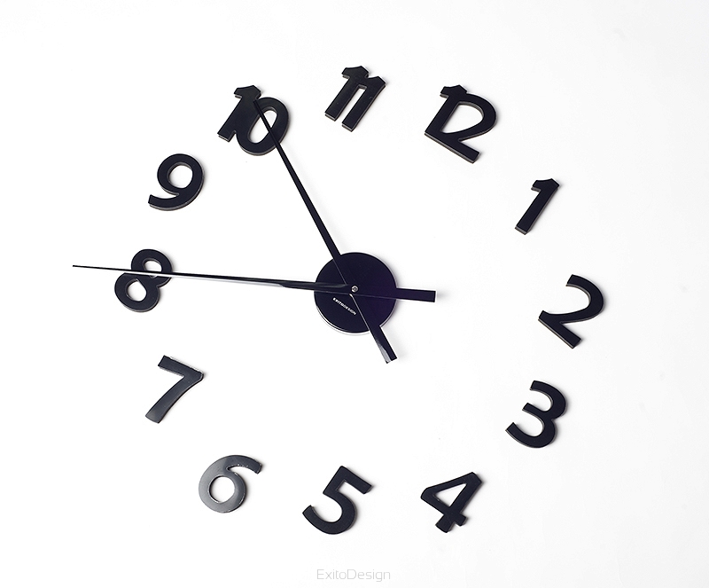 Nástenné hodiny ExitDesign Extender Numbers, čierne 140BB, 70-120cm 