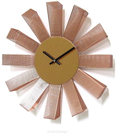 Nástenné hodiny ExitDesign Petal Copper 3063RS, 35cm 