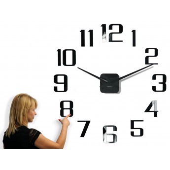 3D Nalepovacie hodiny DIY ADMIRABLE XL SWEEP z540, čierne 100-130cm