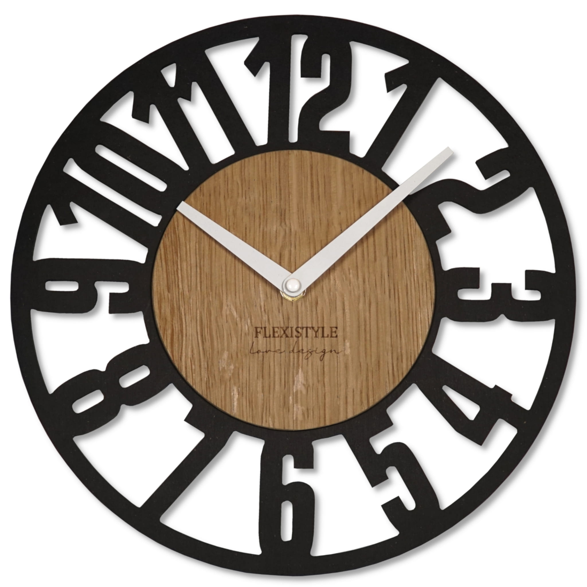 Nástenné dubové hodiny Loft Arabico Flex z220-1d-2-x, 30 cm 