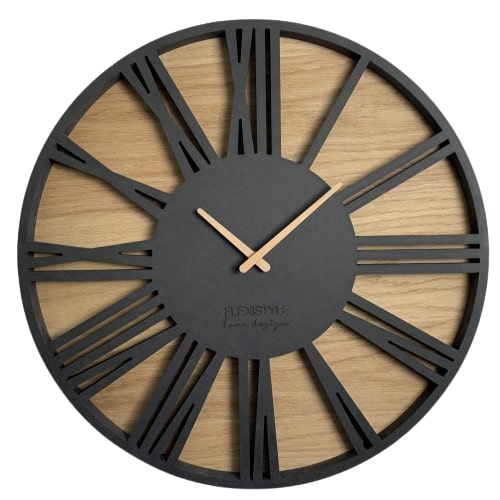 Nástenné dubové hodiny Roman Loft Flex z213-1d-dx, 50 cm 