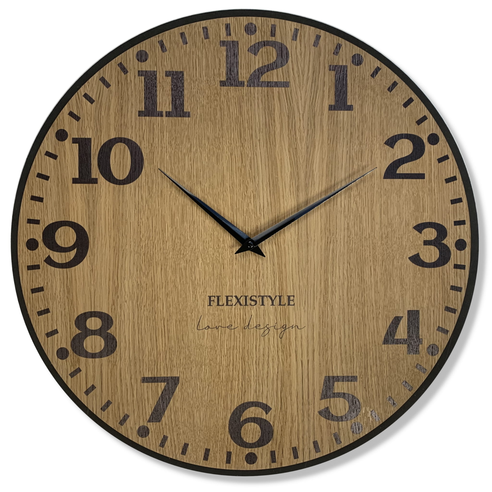 Dubové nástenné hodiny Elegante Flex z227-1d-1-x tmavohnedé, 50 cm 