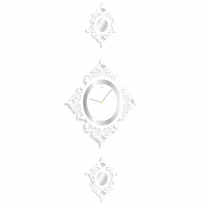 Dizajnové nástenné hodiny Glamour Flex z82-1, 145 cm, biele 