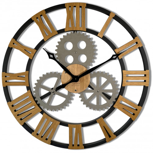 Dizajnové nástenné hodiny Industrial z229-11ad 80 cm, čierne 