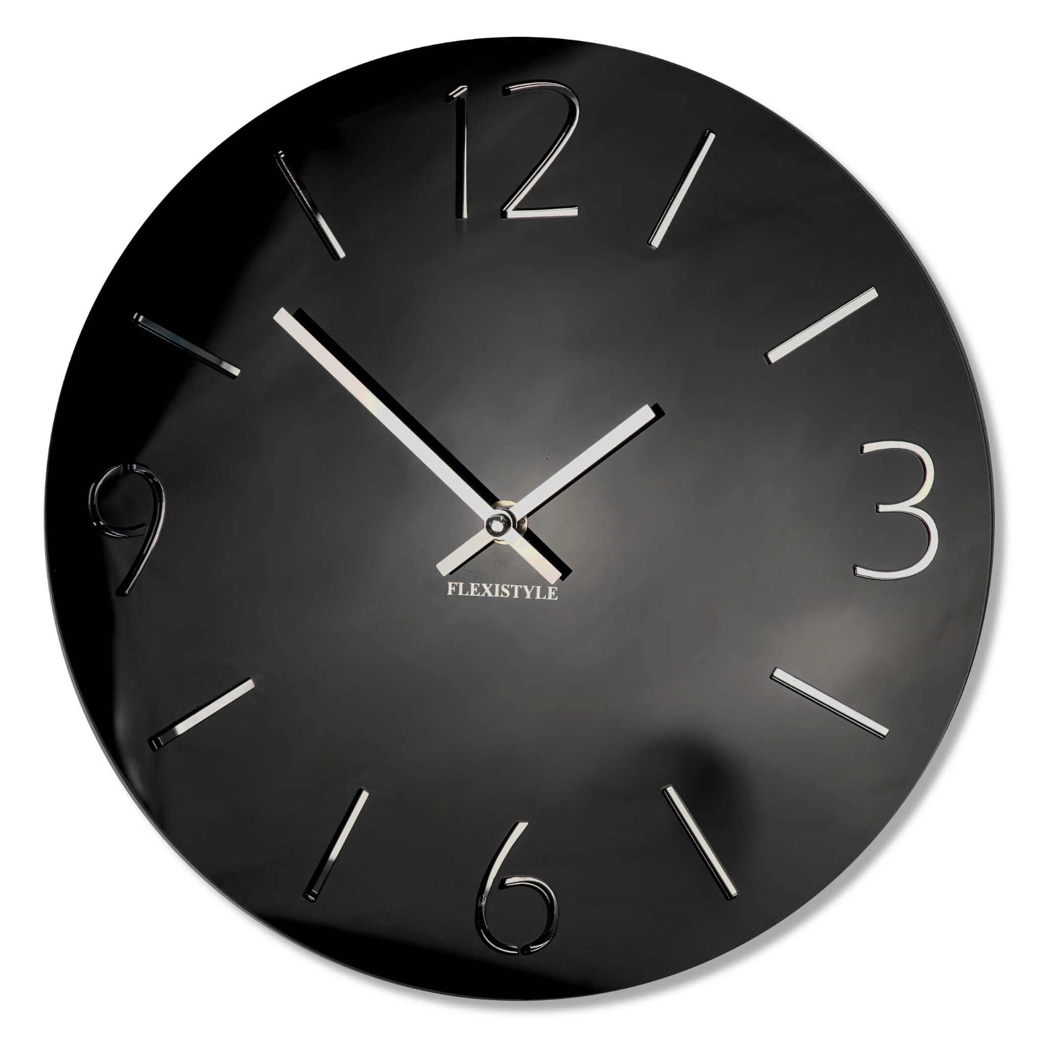 Dizajnové nástenné hodiny Slim Flex z111a-1-0-x, 30 cm, čierne lesklé 