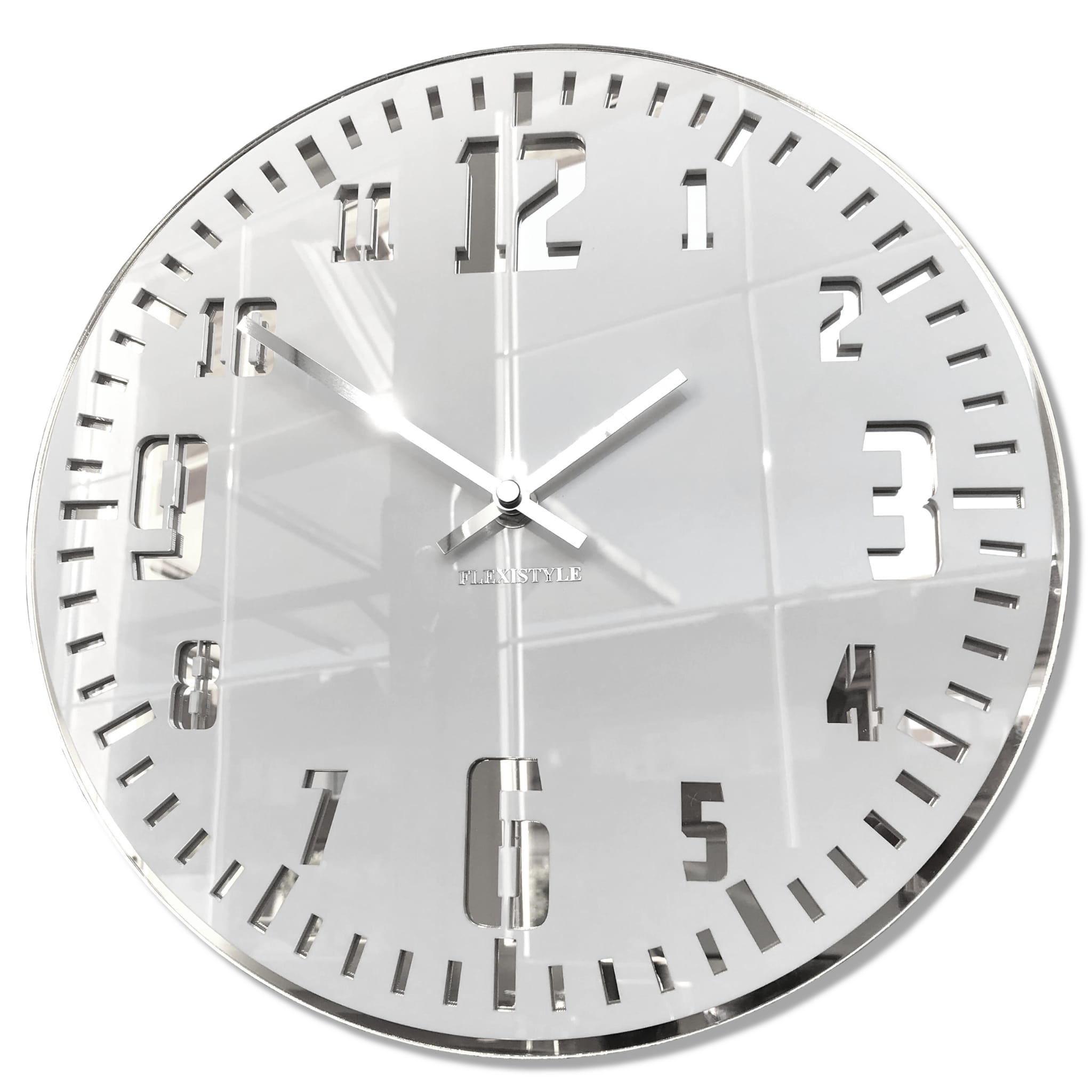 Dizajnové nástenné hodiny Unique Flex z117-2-0-x, 30 cm, strieborné 