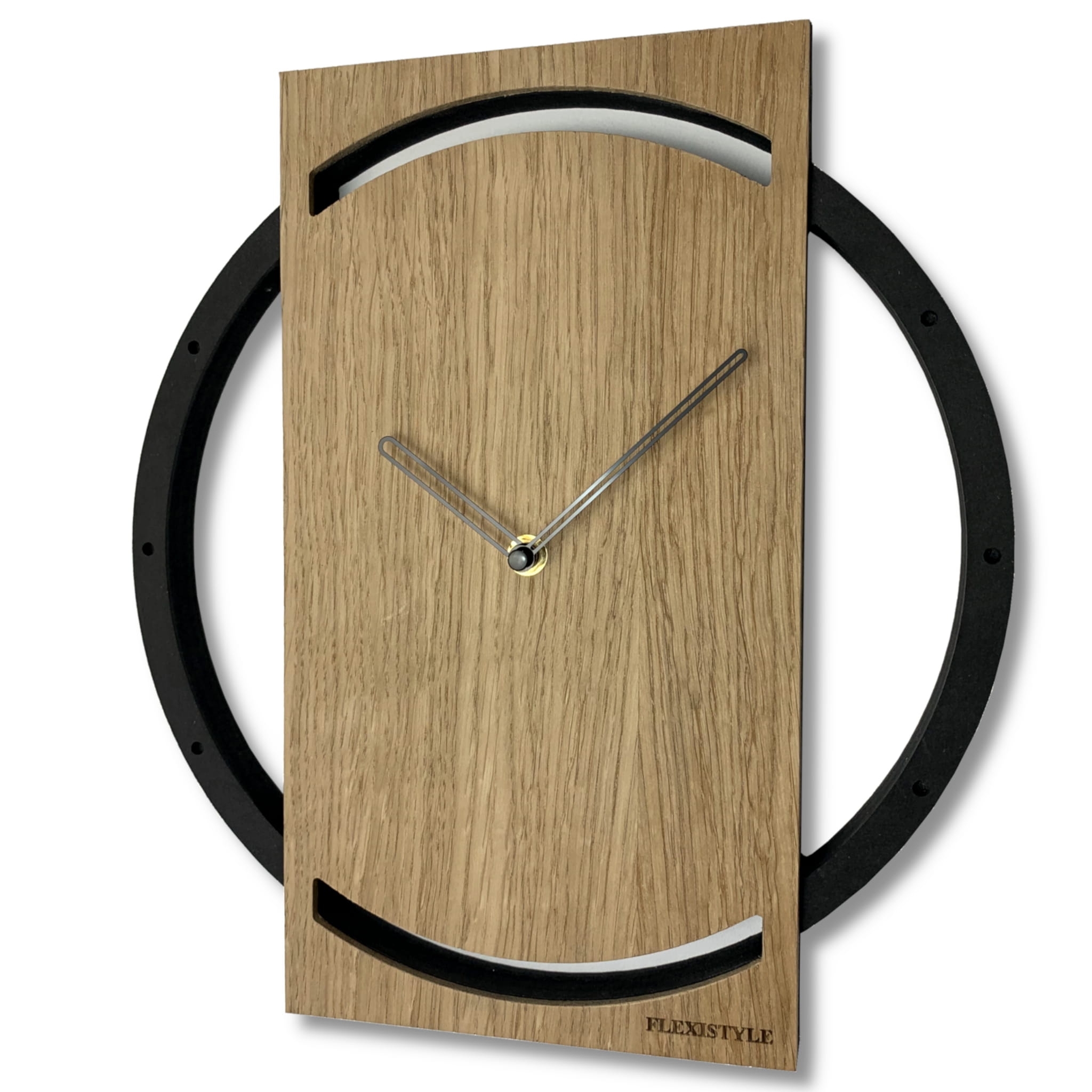 Drevené nástenné hodiny Wood oak 2 Flex z215-1d-1-x v, 32 cm 