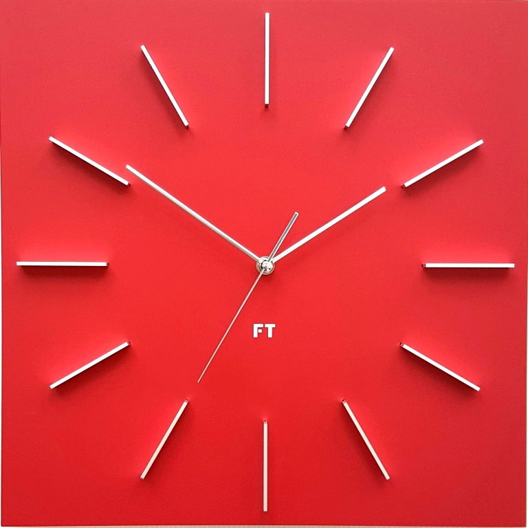 E-shop Dizajnové nástenné hodiny Future Time FT1010RD Square red 40cm