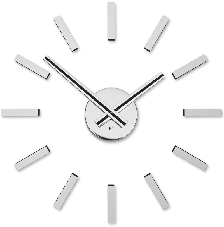 Dizajnové nalepovacie hodiny Future Time FT9400SI Modular chrome 40cm 