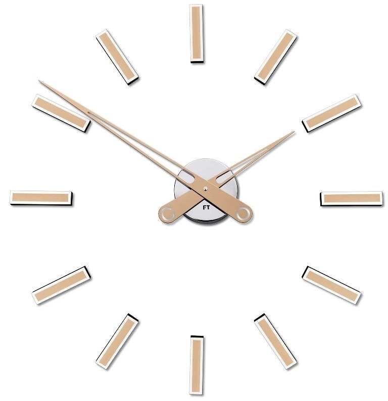 E-shop Dizajnové nalepovacie hodiny Future Time FT9600CM Modular champagne 60cm