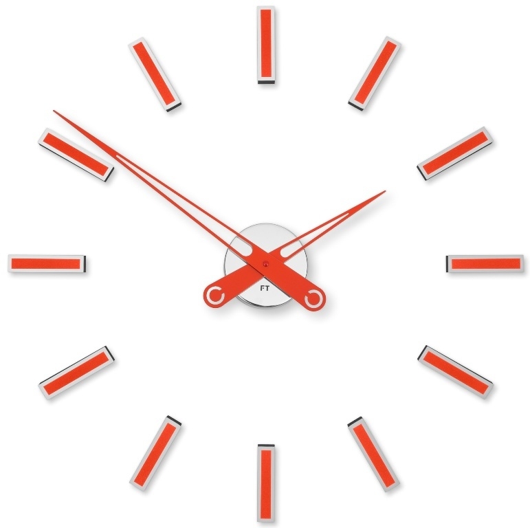 E-shop Dizajnové nalepovacie hodiny Future Time FT9600RD Modular red 60cm