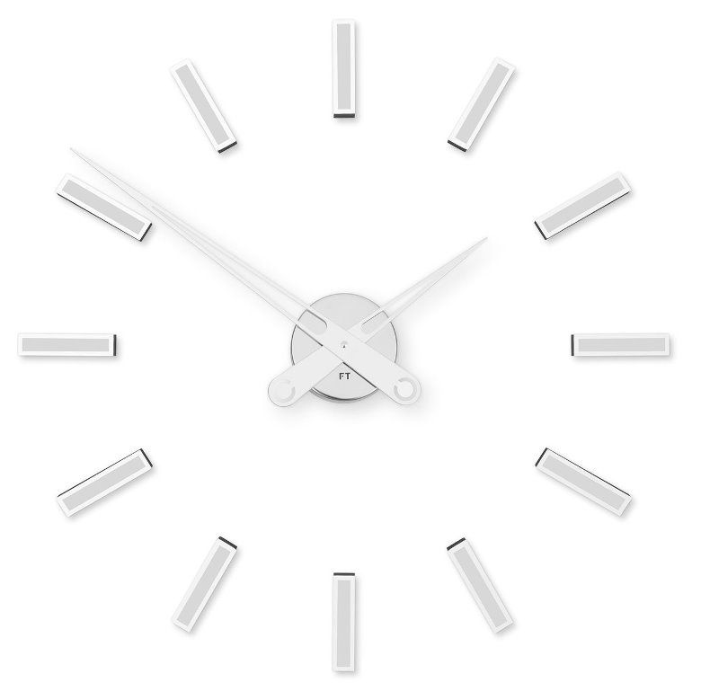 E-shop Dizajnové nalepovacie hodiny Future Time FT9600SI Modular chrome 60cm