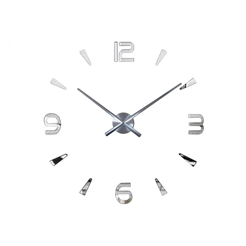 E-shop 3D Nalepovacie hodiny DIY Clock Evevo 277SXL, Silver 90-130cm